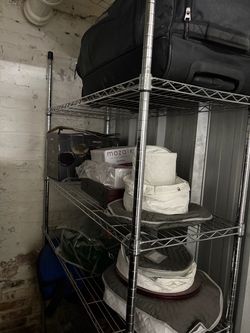 Stainless steel professional shelving unit with wheels