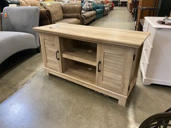 Aged Look Louvered Door Media Center