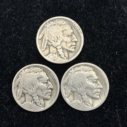 Set of 1920-P, D, & S Buffalo Nickels -- INCLUDES BIG KEY DATE COINS!