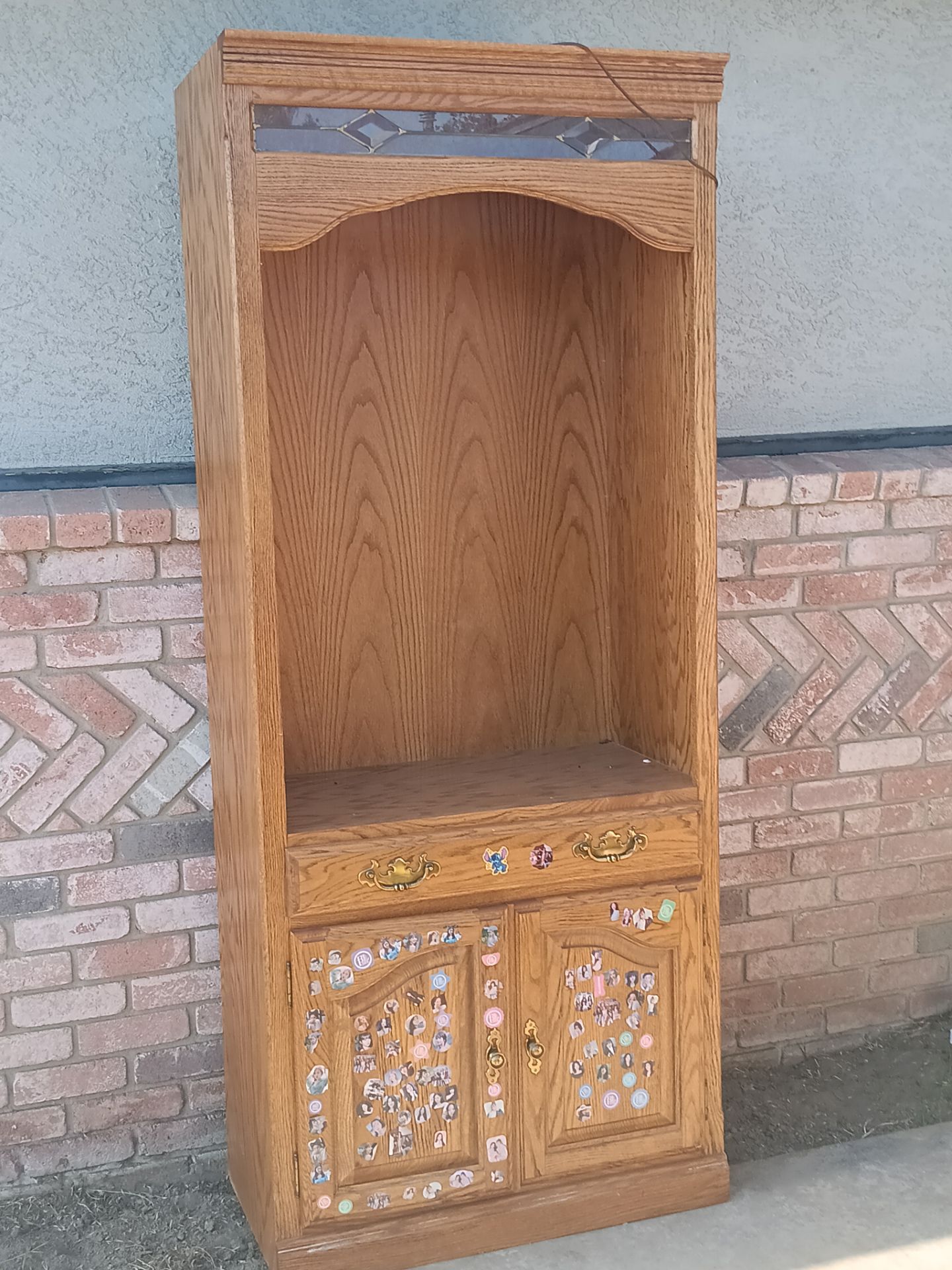 vintage wooden entertainment center
