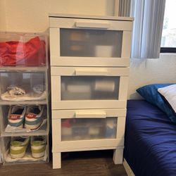 IKEA BRIMNES Style White 3-Drawer Chest / Dresser