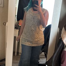 gold lace sparkly top ✨