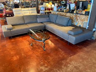 Modern Grey Sectional with Removable Back and Arm Rests