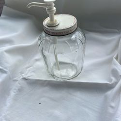 Vintage pump, mustard jar