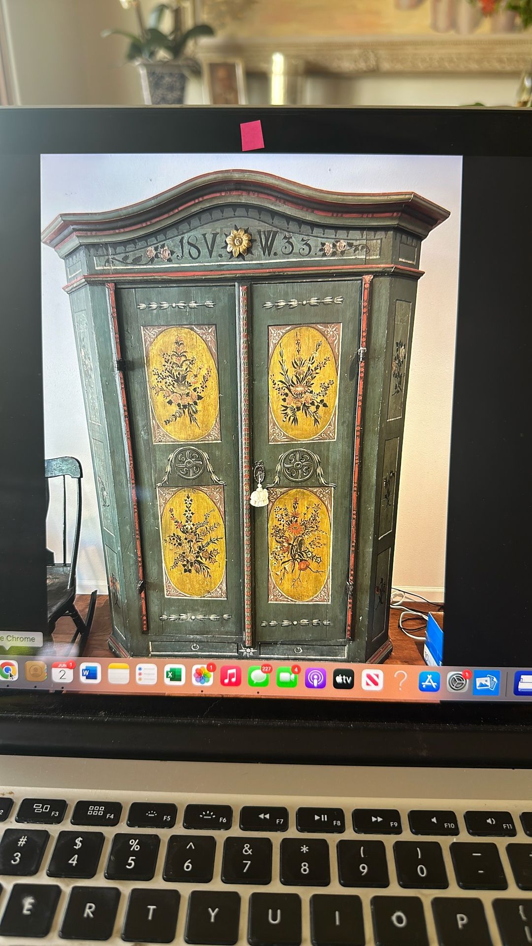 Swiss Antique Large Chest Armoire Cupboard