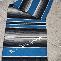 New Blue Grey 5x7 Serape Sarape Zarape Mexican Blanket