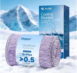 Elegear Arc-Chill 3.0 Cooling Blanket for Hot Sleepers, Queen Size, Purple