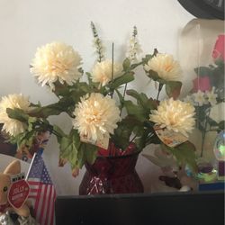 Beige Artificial Flower With Vase 