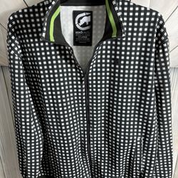 Ecko Vtg Unlimited Full Zip Track Jacket Men’s XL Black/White/Checkered
