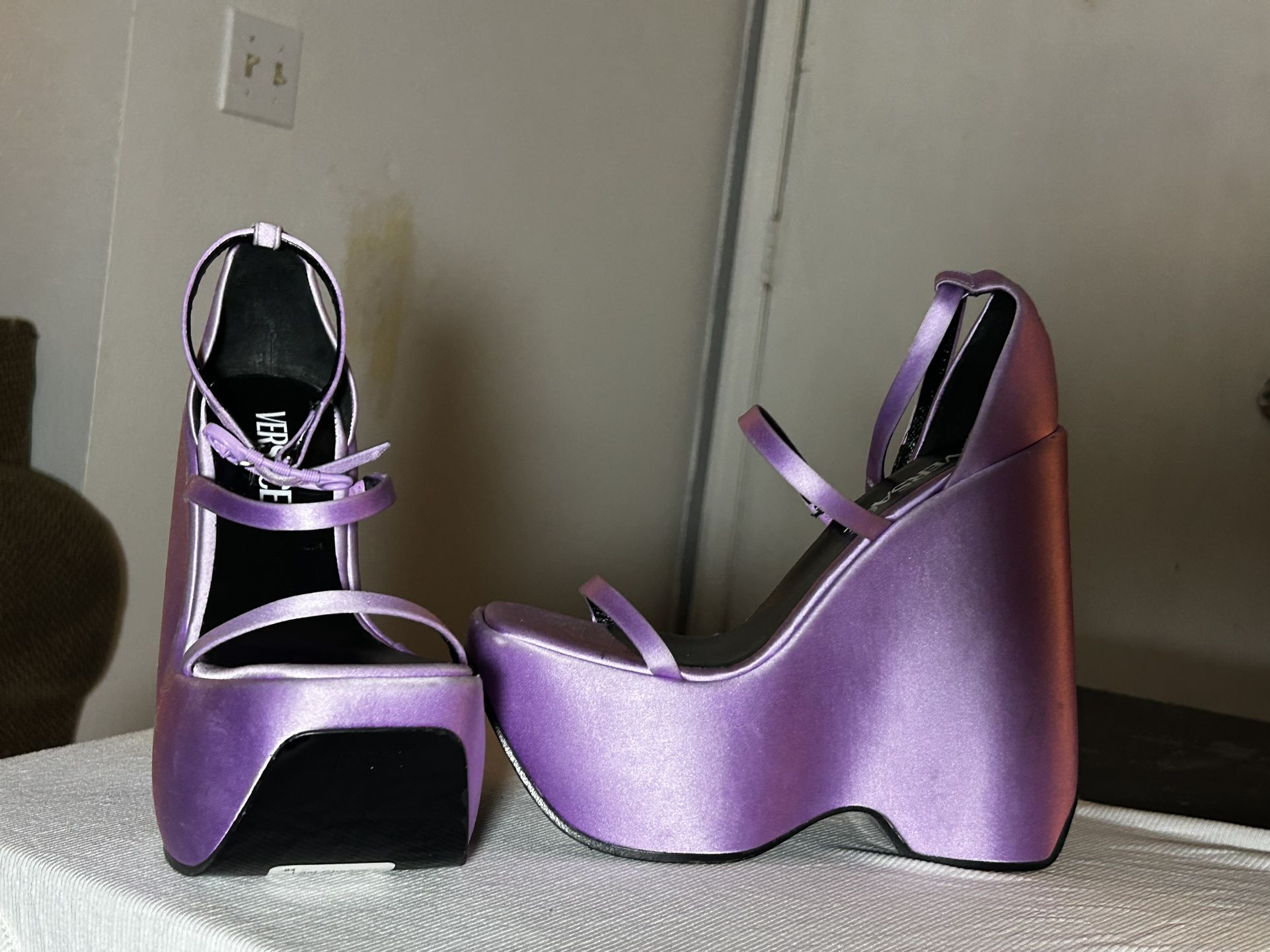VERSACE SATIN PLATFORMS