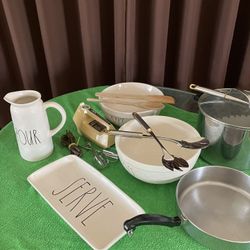 Holiday Baking and Serving Items With Hand mixer