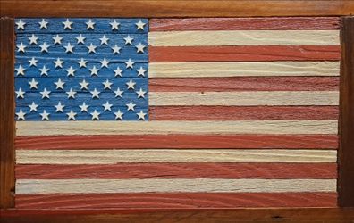 Handmade Wooden American Flag Wall Art