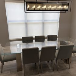 Glass Dining Table with Chairs