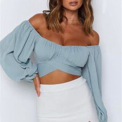 Blue Tie Top