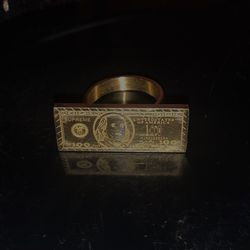 Gold 100 Dollar Bill Money Ring