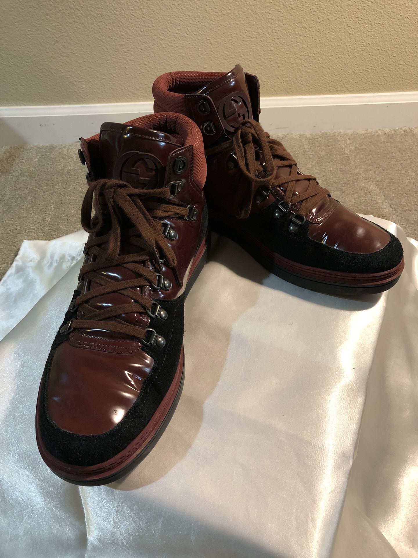 Maroon Gucci Sneakers
