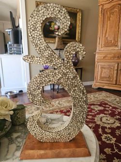 Home Decor - Large Mother of Pearl Abstract Swirl Sculpture Studio Prop Accent