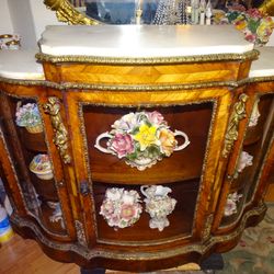 5 Ft Italian Marble Top Vintage Table 