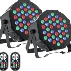 LED Par Lights DJ Stage Light Corded RGB 36 LED With Sound Activated Control DJ Uplighting For Wedding Party Club Christmas Stage Lighting (2 P