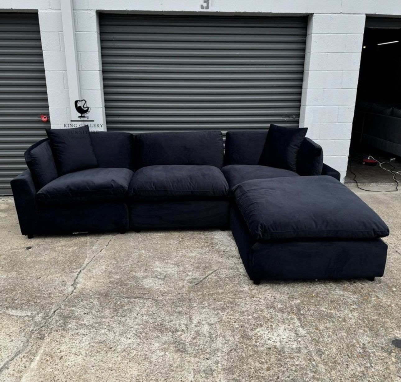 Black Velvet Cloud Couch