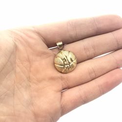 Gold Pendant Basketball 10K Solid New 
