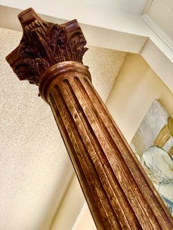 SOLID WOOD HAND CARVED 79” tall Columns