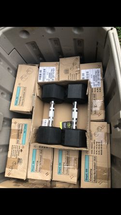 5 New Boxes of 20 Lb Pairs of Dumbbells 