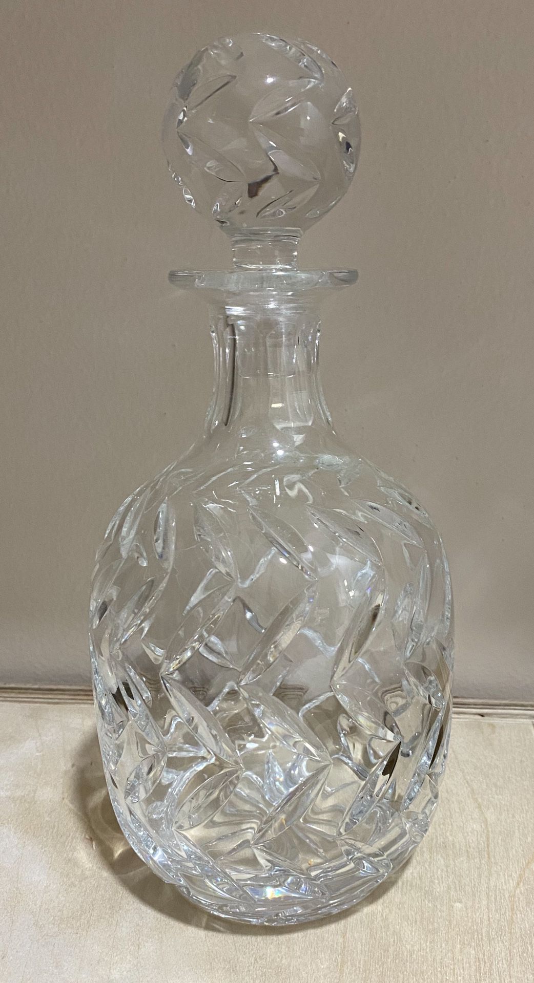 Vintage Block Crystal Decanter with Stopper