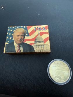 Trump Collectors  2024 Gold Coin and 24k Trump playing Card set