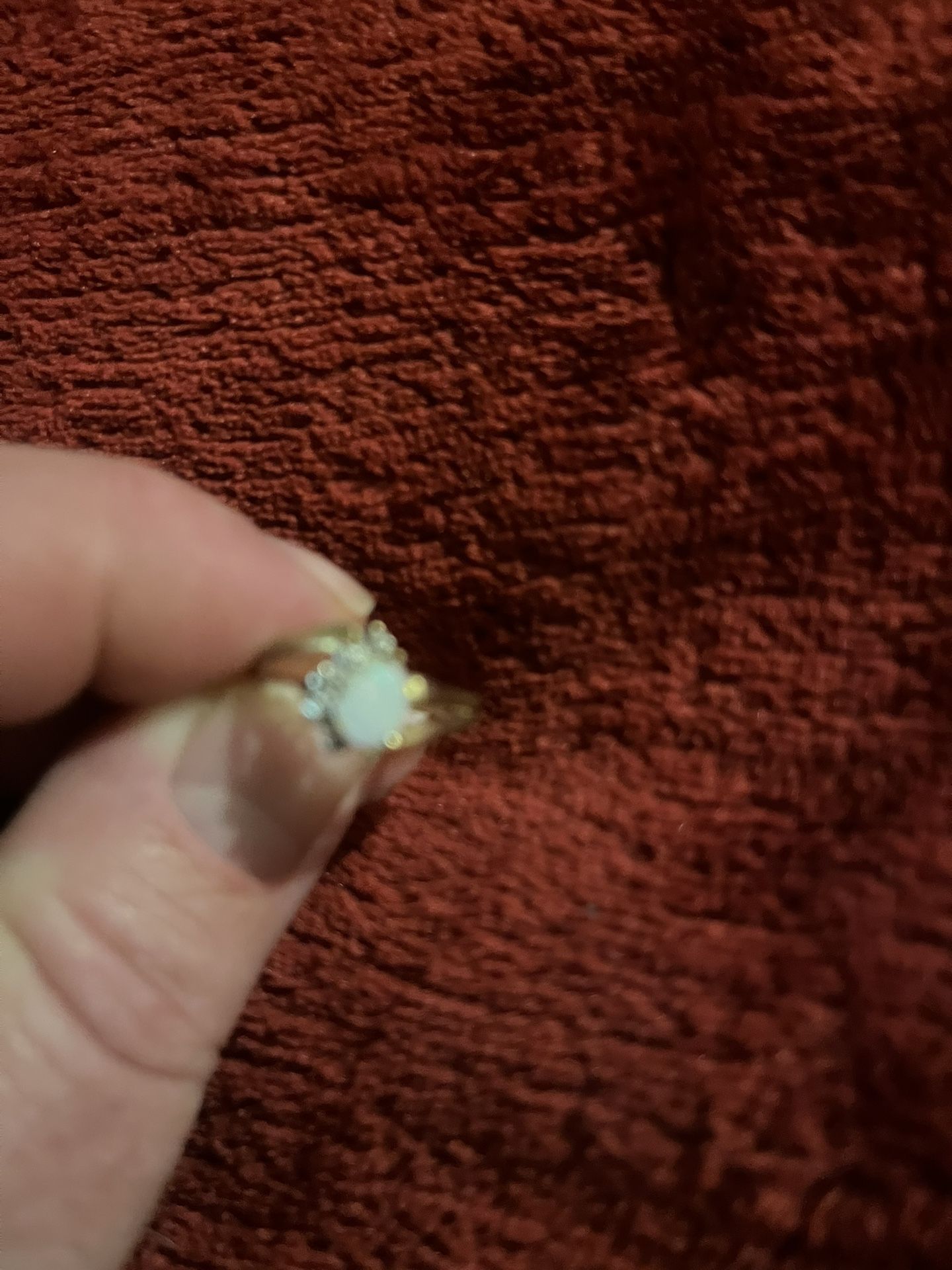 Woman Ring With Diamond And Pearl Real Gold You Can Test