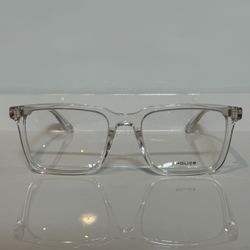 New Police Ocean3 VPLF76 Crystal Clear Square Unisex Sunglasses 53mm