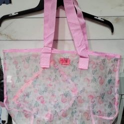 Large Flamingo 2pc Themed Beach Sheer Tote Bags $5 each (two available)