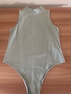 Mint Green Sleeveless Mock Neck Bodysuit L