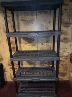 6 Foot, 5 Tier, Heavy-Duty Shelving Storage Rack for Home and Garage. Multipurpose Plastic Organization Shelves