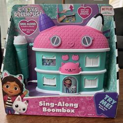 Gabby Sing Along Boom Box Speaker with Microphone, Kids Karaoke Machine with Built in Music 