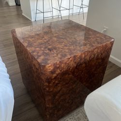 Burl Wood Side Table 
