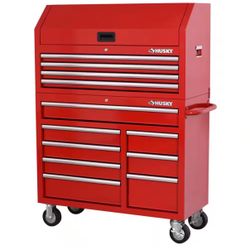 Husky Standard Duty 42 in. x 18 in. D 12-Drawer Red Rolling Tool Chest Combo