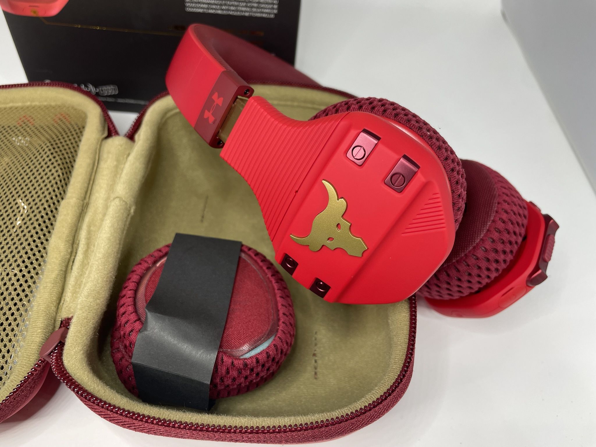 NEW In Box Under Armour Project Rock Wireless Headphones RED 