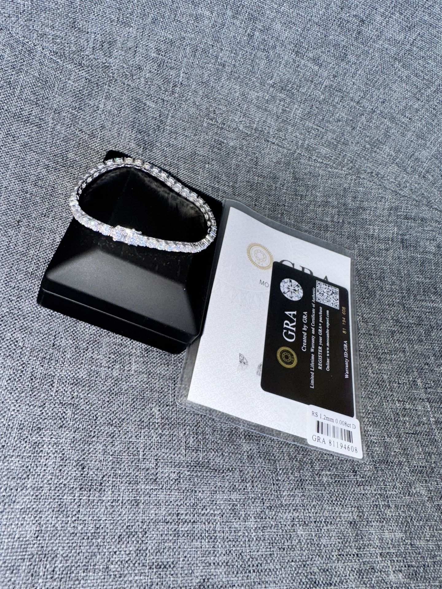 Brand New 3mm 17cm Length Moissanite Diamond S925 Sterling Silver Bracelet