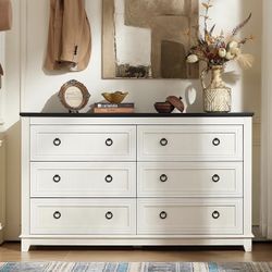 6 Drawer White Dresser