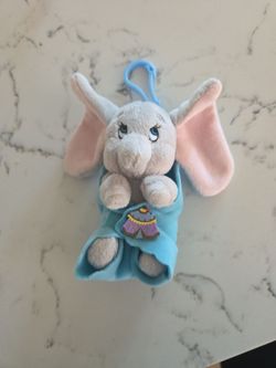 DISNEYLAND  BABY DUMBO WITH ATTACHED BLANKET HANG TOY SEE DESCRIPTION