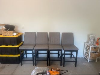 4 grey bar chairs