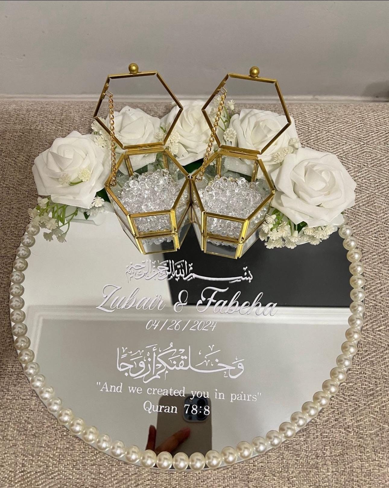 Mirror Ring tray/ wedding ring tray/ Engagement ring tray / Ring holders with flowers