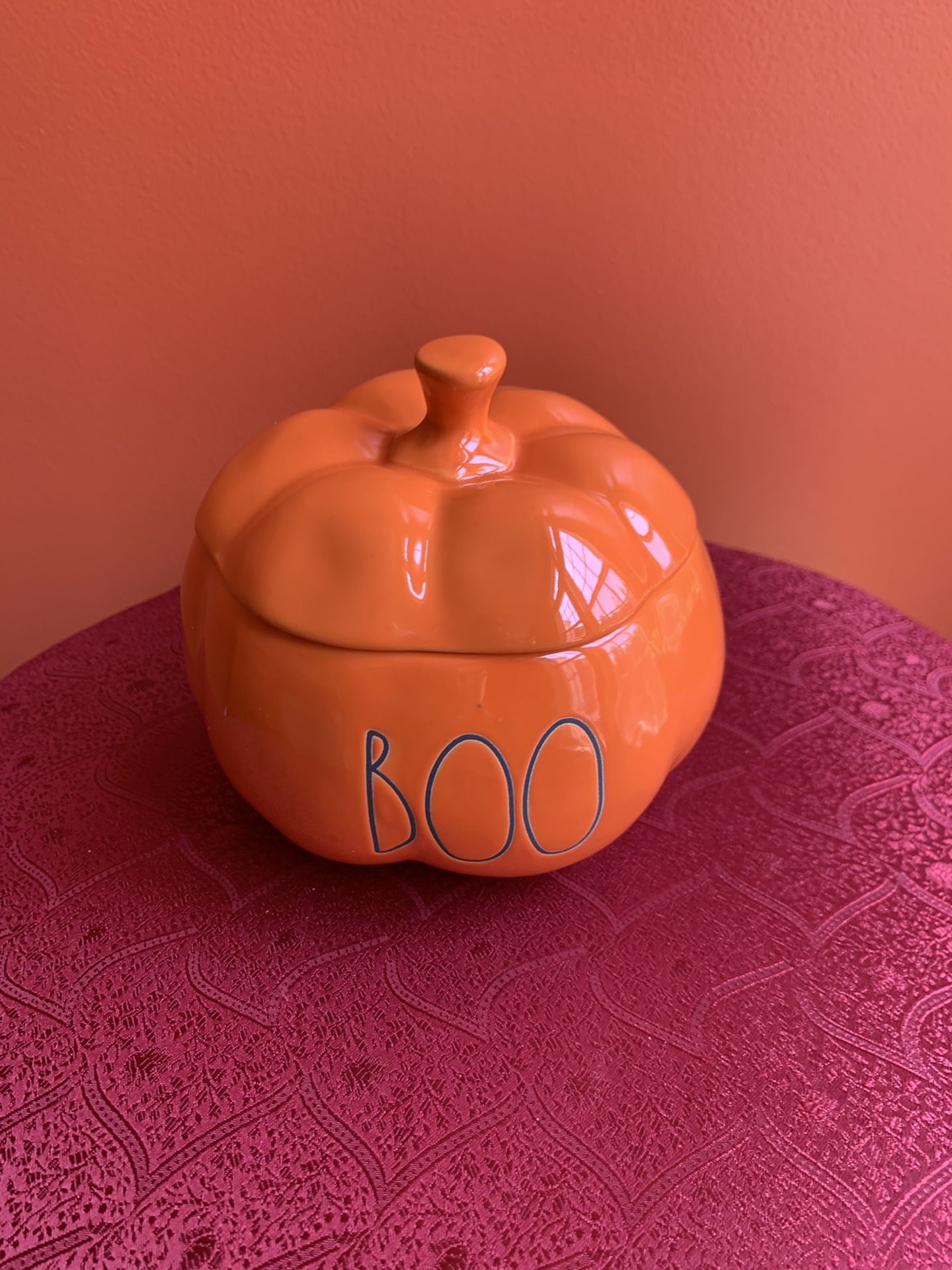 Rae Dunn BOO ORANGE Small CANDY JAR Pumpkin LL 2020