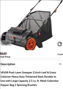 Vevor push mower sweeper