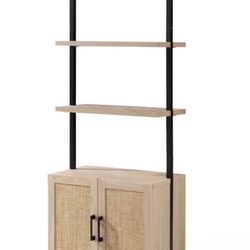 Rattan Ladder Shelf With Storage