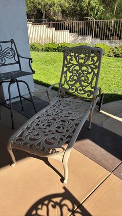 chaise lounge chair. Fancy metal.