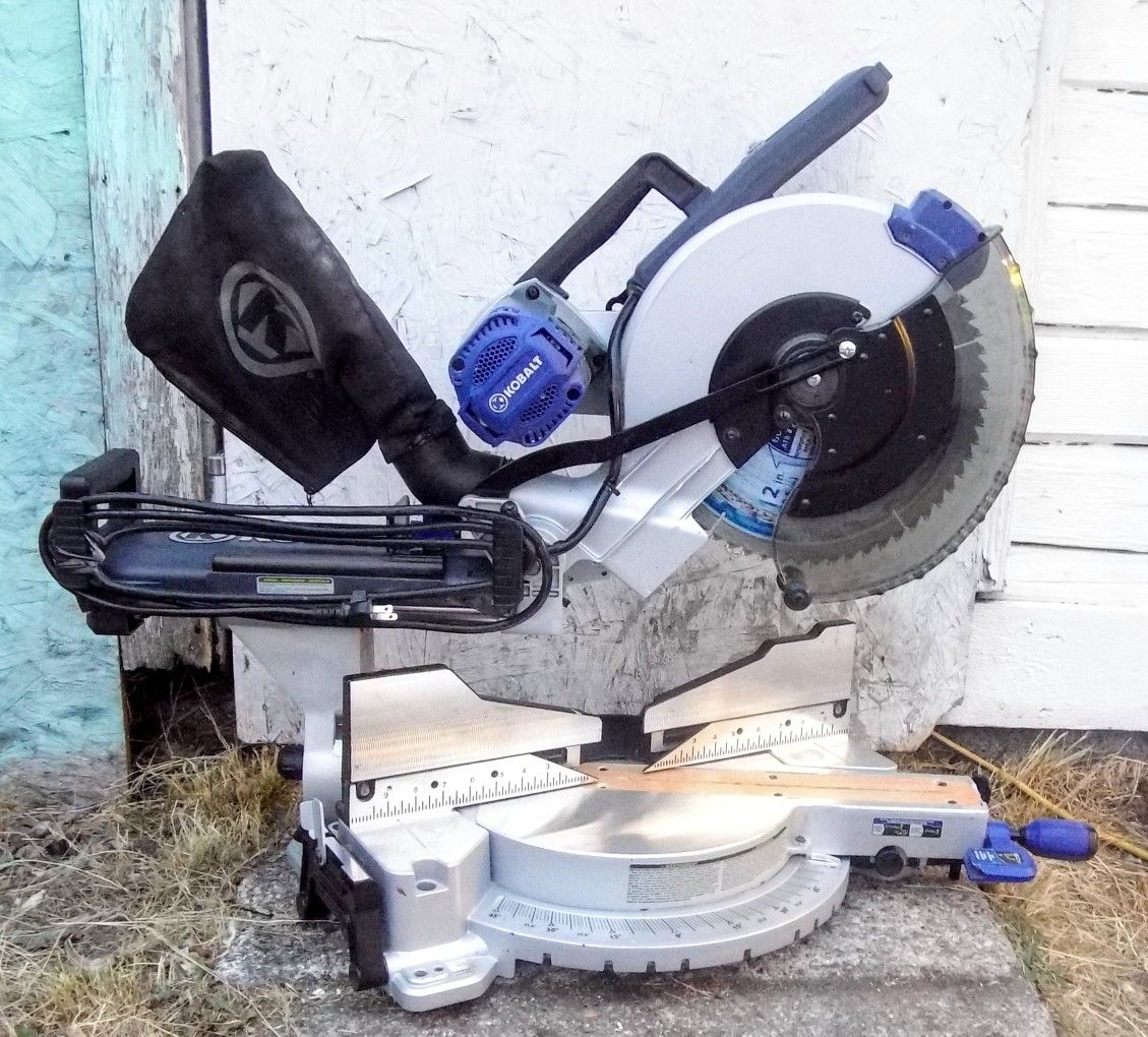 Kobalt 12" Dual Bevel Sliding Laser Compound Miter Saw 0358936 for