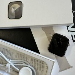 Apple Watch Series 9 45mm  GPS Silver Case w/ White  Sport Band M/L