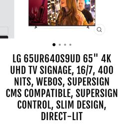 LG 65” TV 4K 